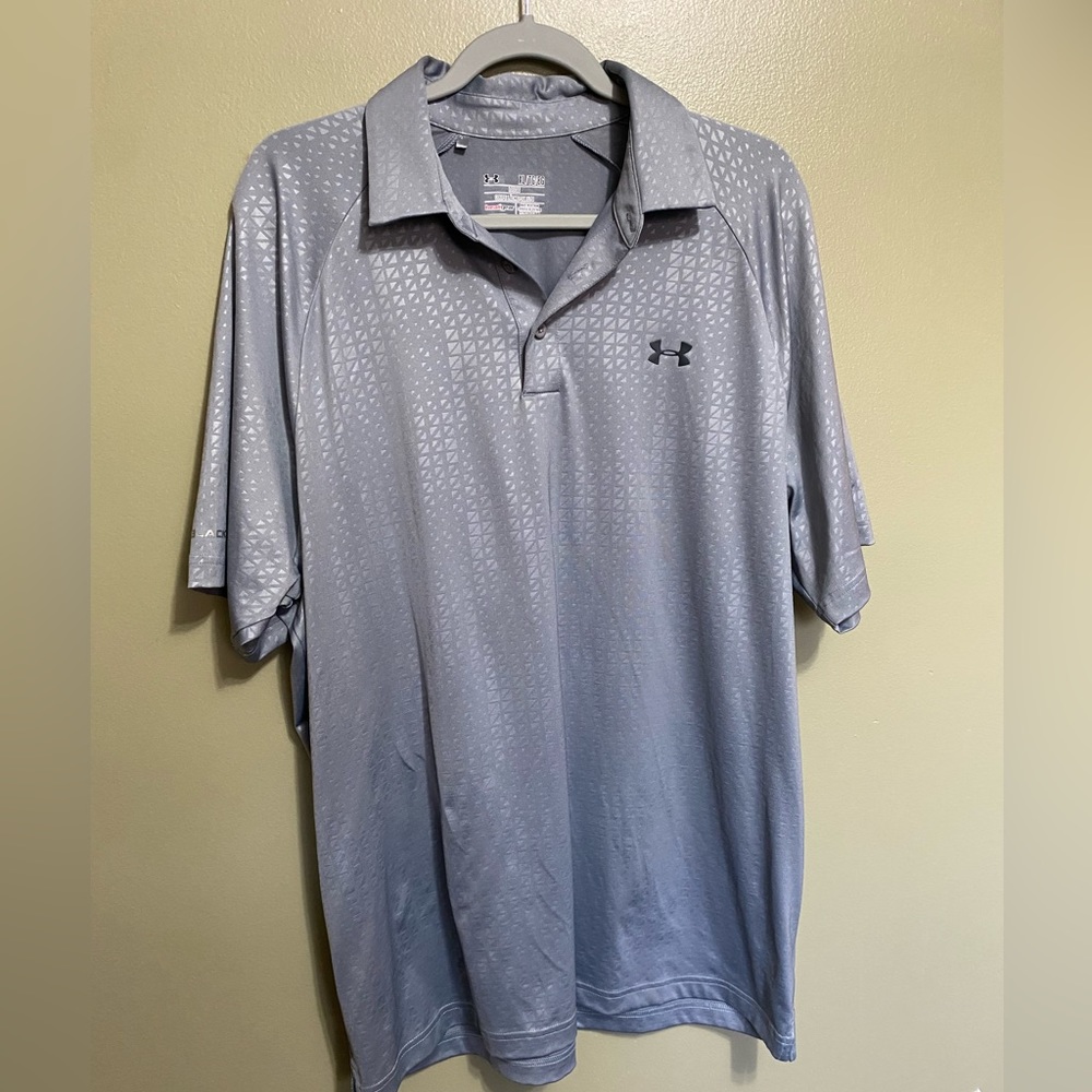 Under Armour Polo in Grey/Silver, Size XL